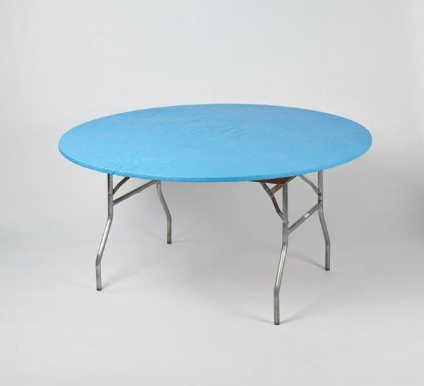 Solid Colored Kwik-Covers Plastic Fitted Round Table Covers