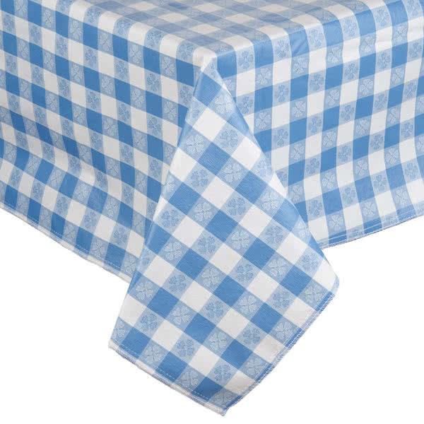 Economy Tavern Check w/ Flower Vinyl Tablecloth