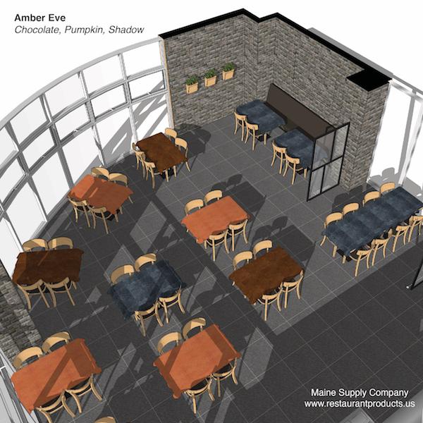 Amber Eve Decor using color Chocolate, Pumpkin, Shadow S6108 Vinyl Tablecloths