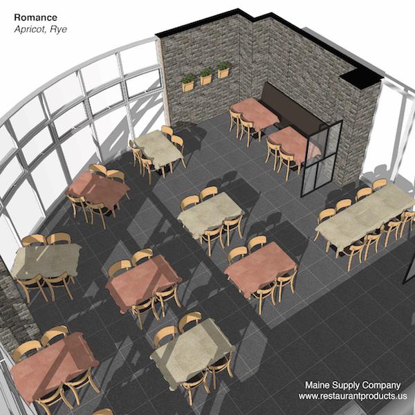 Romance Ambiance using Apricot & Rye Color Vinyl Tablecloths