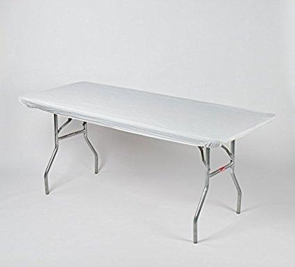 Solid Colored Kwik-Covers Rectangular Plastic Fitted Table Covers