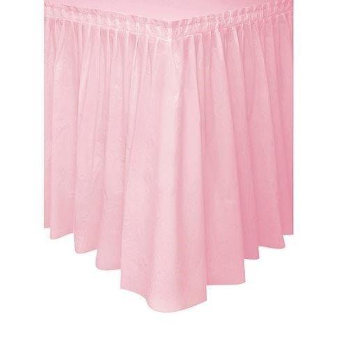 Solid Color Pleated Plastic Table Skirt Pack of 6