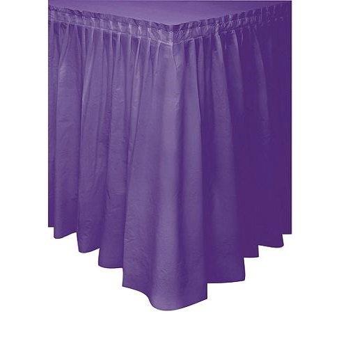 Solid Color Pleated Plastic Table Skirt Pack of 6