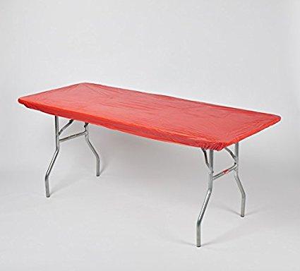 Solid Colored Kwik-Covers Rectangular Plastic Fitted Table Covers