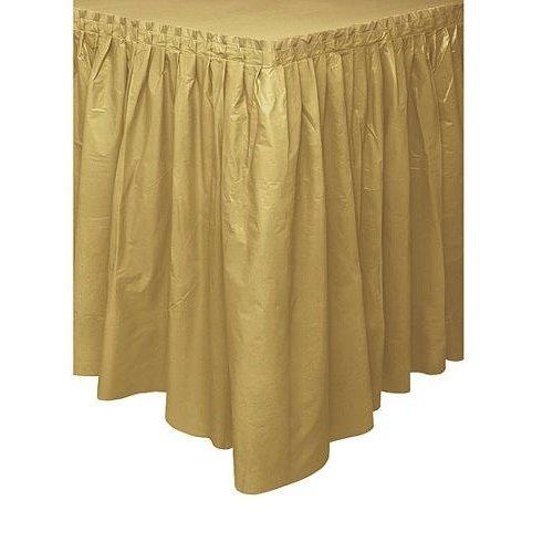 Solid Color Pleated Plastic Table Skirt Pack of 6