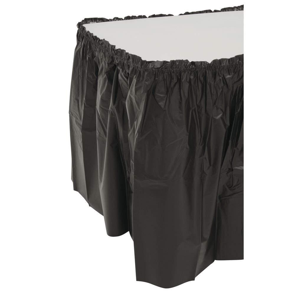 Solid Color Pleated Plastic Table Skirt Pack of 6