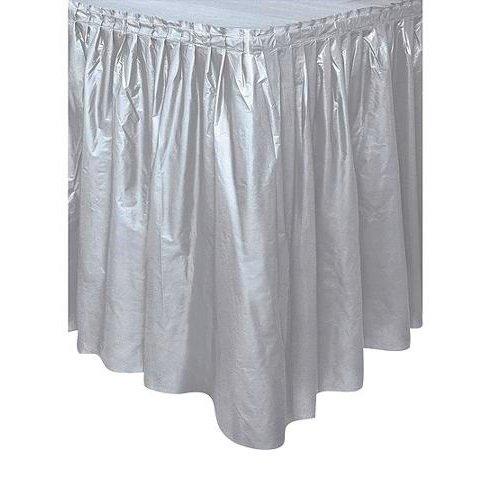 Solid Color Pleated Plastic Table Skirt Pack of 6