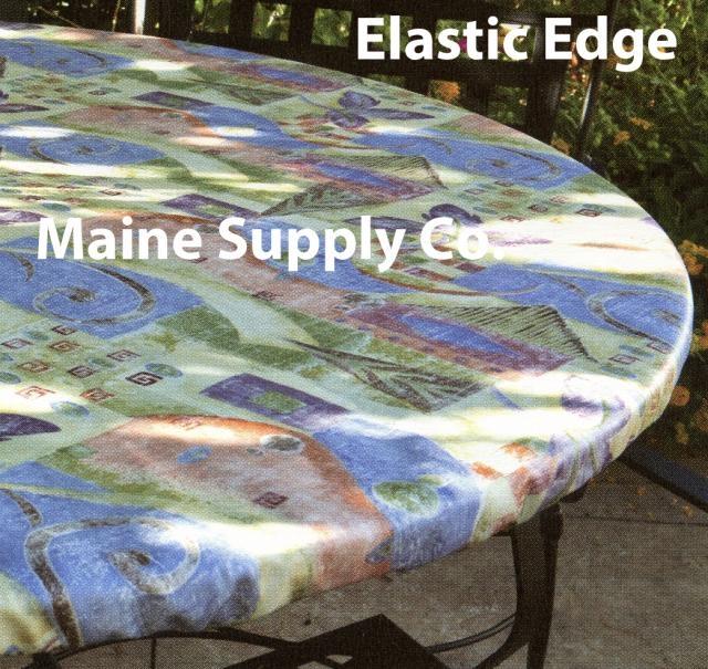 Heavy Duty Fruits & Vegetables Print Vinyl Tablecloth w/ Flannel Backing, S6101