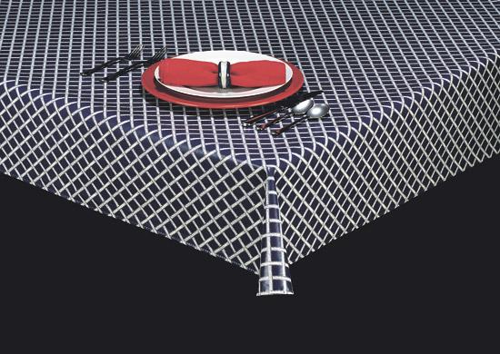 Heavy Duty Lattice Vinyl Tablecloth w/ Flannel Backing, S9810