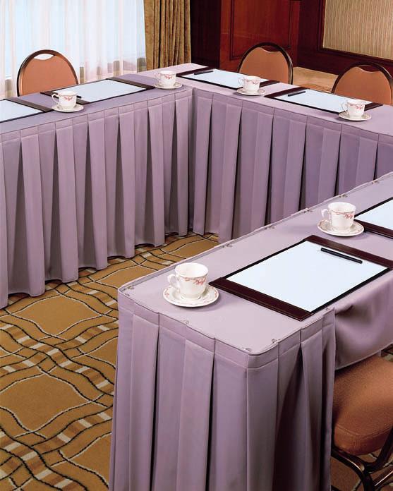 Box Pleat Table Skirting with Wyndham Fabric