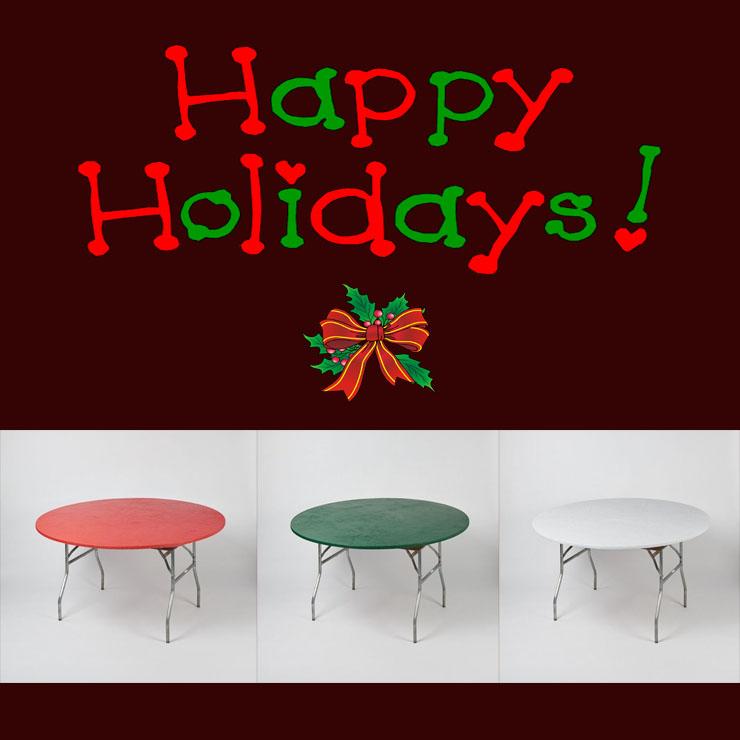 Holiday/Christmas Pack Fitted Plastic Table Cover