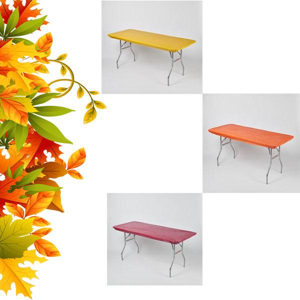 Thanksgiving/Fall Pack Fitted Plastic Table Cover