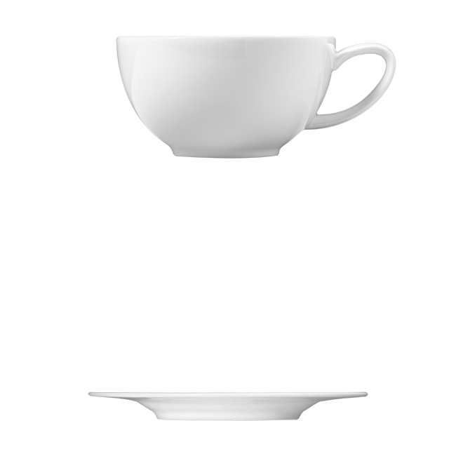 Saturno White Porcelain Saucer 7-1/8" & Cup 8 Oz