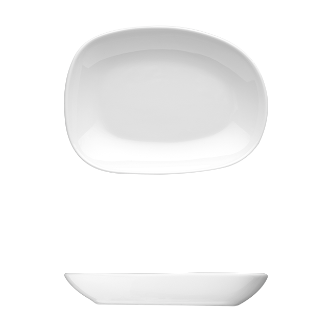 Saturno Bright White Porcelain Large Dip Bowl 6&quot; x 4 1/2&quot; 6oz