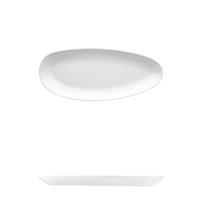Saturno Bright White Porcelain Small Plate 8 5/8" x 6 3/4"
