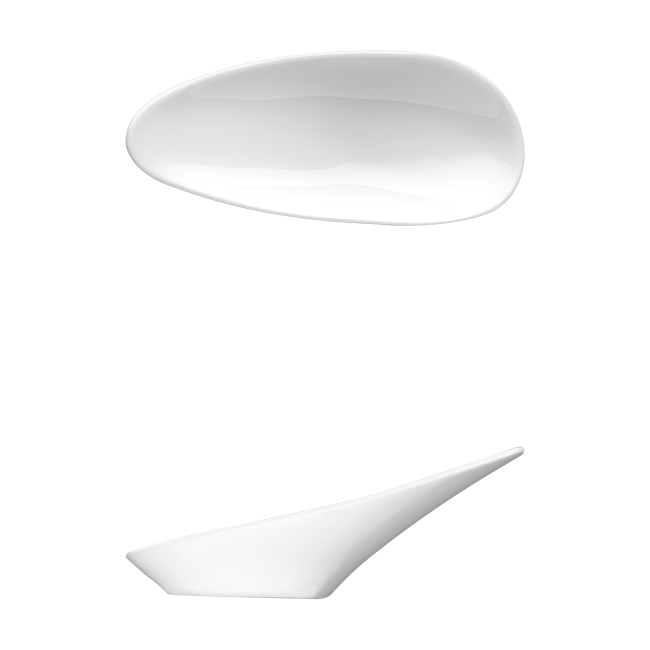 Saturno Bright White Porcelain Tasting Spoon 4 7/8" x 2 1/8"