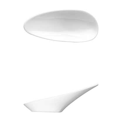 Saturno Bright White Porcelain Tasting Spoon 4 7/8&quot; x 2 1/8&quot;