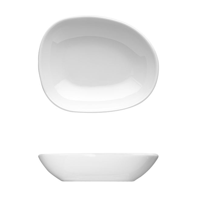 Saturno Bright White Porcelain Medium Dip Bowl 4" x 3 1/4" 2oz