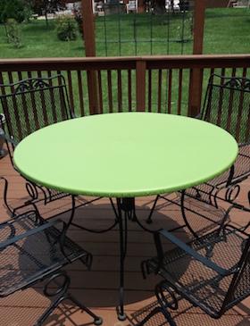 leather look vinyl lime geen fitted round tablecloth