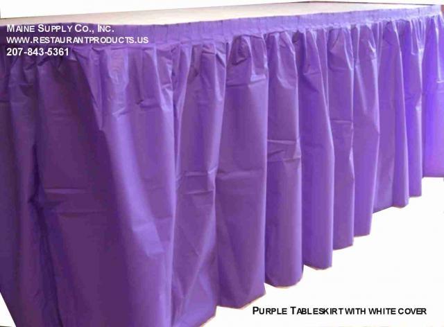 Solid Colored Disposable/Reusable Kwik-Skirt Table Skirt- Pack of 10