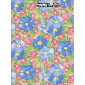 Restaurant Quality Blue Rose Vinyl Tablecloth Roll, F0220