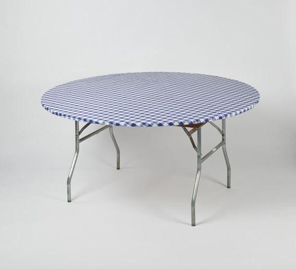 Gingham Check Round Fitted Plastic Table Cover Variety Pack