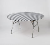 Black and White (Chess) Check Plastic Round Fitted Table Covers