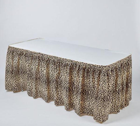 Leopard Print Disposable Kwik-Skirt Table Skirt
