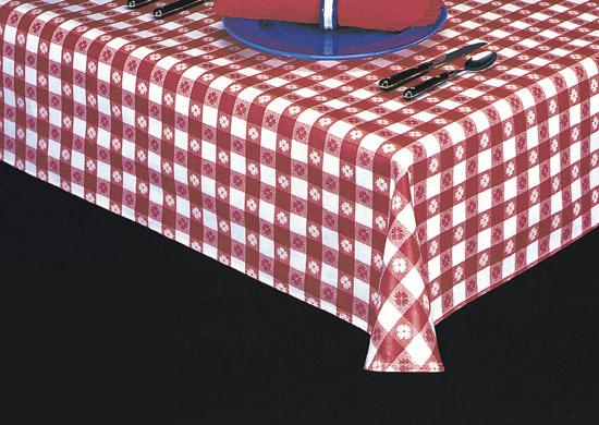 Heavyweight Check Print Laminated Vinyl Tablecloth, S1226