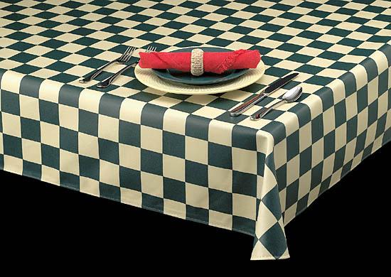 Heavyweight Checkered Print Laminated Vinyl Tablecloth, S1290