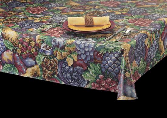 Heavy Duty Laminated Vinyl Tablecloth, Fruits Print, S1291