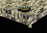 Heavyweight Masters of Golf Print Vinyl Tablecloth w/ Flannel Backing, S6104