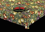 Heavy Duty Fruit Bowl Vinyl Tablecloth Roll w/ Flannel Backing, S6109
