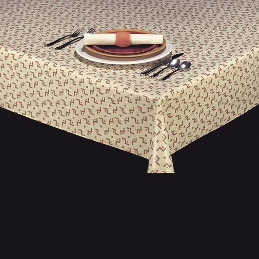 Heavyweight Linen Look Vinyl Tablecloth w/ Flannel Backing, S9804