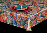 Heavy Duty Fisherman's Platter Vinyl Tablecloth Roll w/ Flannel Backing, S6107