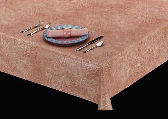 Heavyweight Luxurious Leather Look Vinyl Tablecloth w/ Flannel Backing, S6108