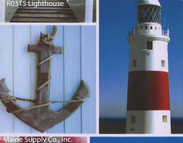 Durable Vinyl Roll, Lighthouse Design, 15 Yards, R0315