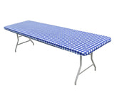 Gingham Check Plastic Fitted Banquet Table Covers