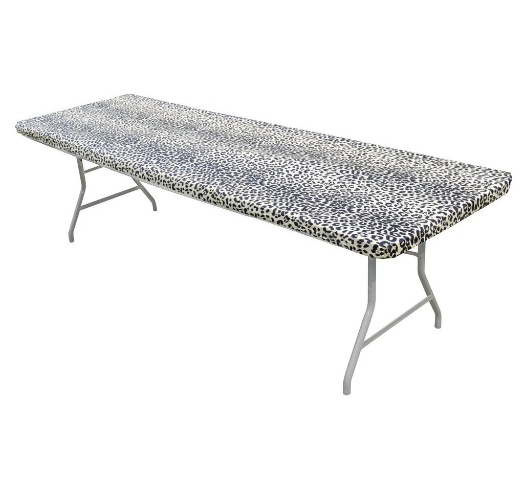 Leopard Print Kwik-Covers Plastic Fitted Rectangular Table Covers