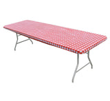 Gingham Check Plastic Fitted Banquet Table Covers