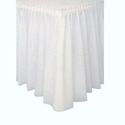 Solid Color Pleated Plastic Table Skirt Pack of 6
