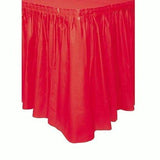 Solid Color Pleated Plastic Table Skirt Pack of 6