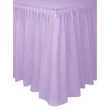 Solid Color Pleated Plastic Table Skirt Pack of 6