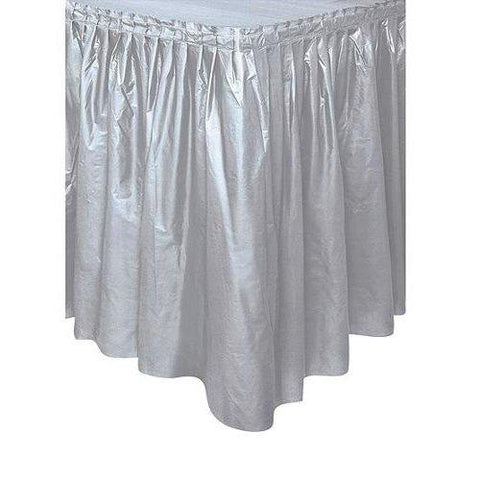Solid Color Pleated Plastic Table Skirt Pack of 6