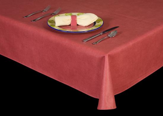 Heavy Duty Sophisticated Suede Look Vinyl Tablecloth w/ Flannel Backing, S6116