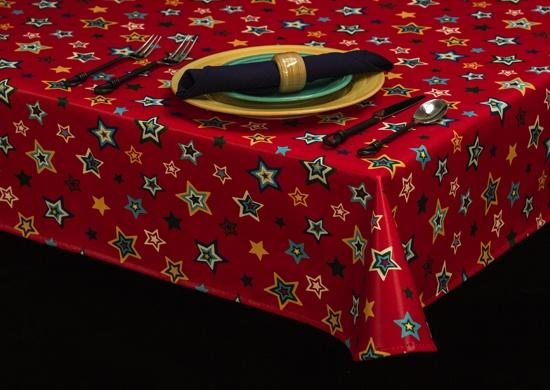 Party Print Heavy Duty Vinyl Tablecloth with Flannel Back