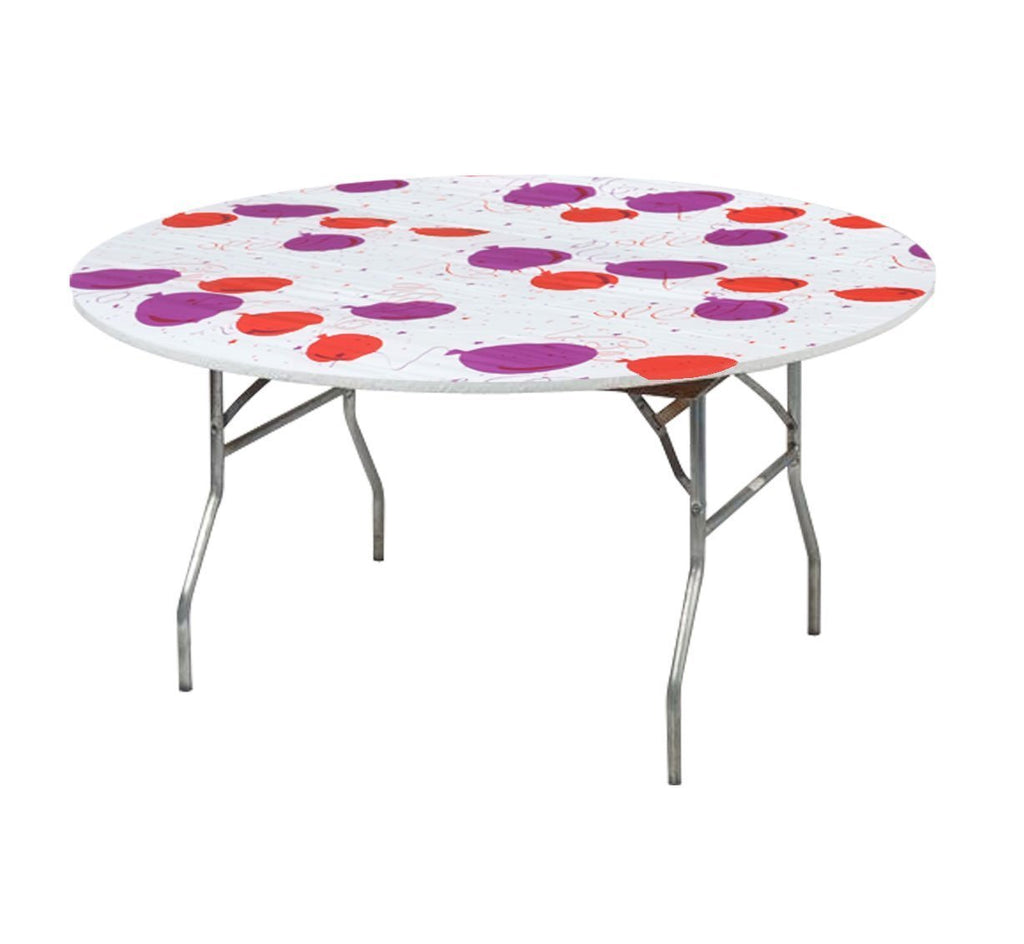 Kwik-Covers Round Fitted Celebration Print Plastic Table Covers