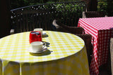 lemon/white and red/white mix and match poly check linen tablecloth