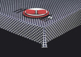 Heavy Duty Lattice Vinyl Tablecloth w/ Flannel Backing, S9810