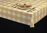 Heavy Duty Large Plaid Linen Vinyl Tablecloth Roll w/ Flannel Backing, S9815